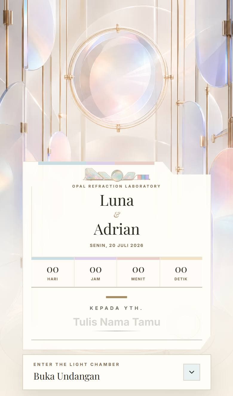 Tampilan template Luxury Opal
