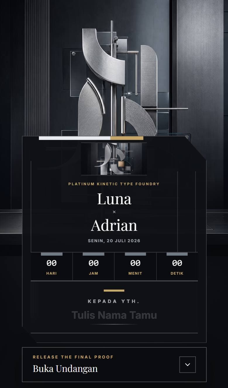 Tampilan template Luxury Platinum