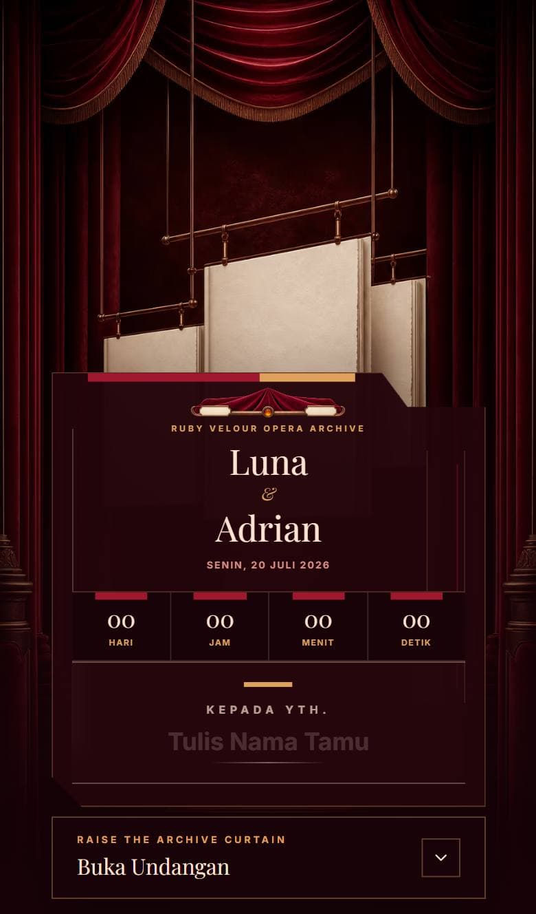 Tampilan template Luxury Ruby Velour
