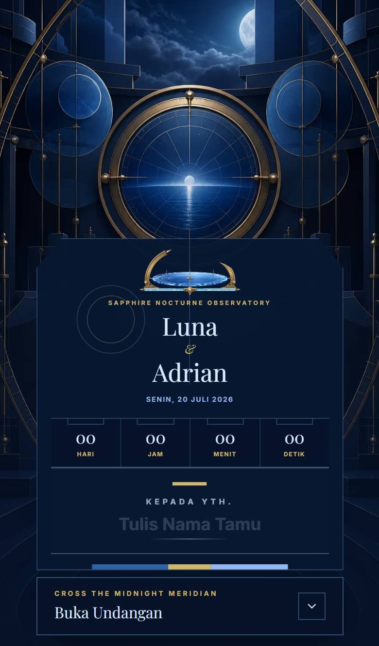 Tampilan template Luxury Sapphire