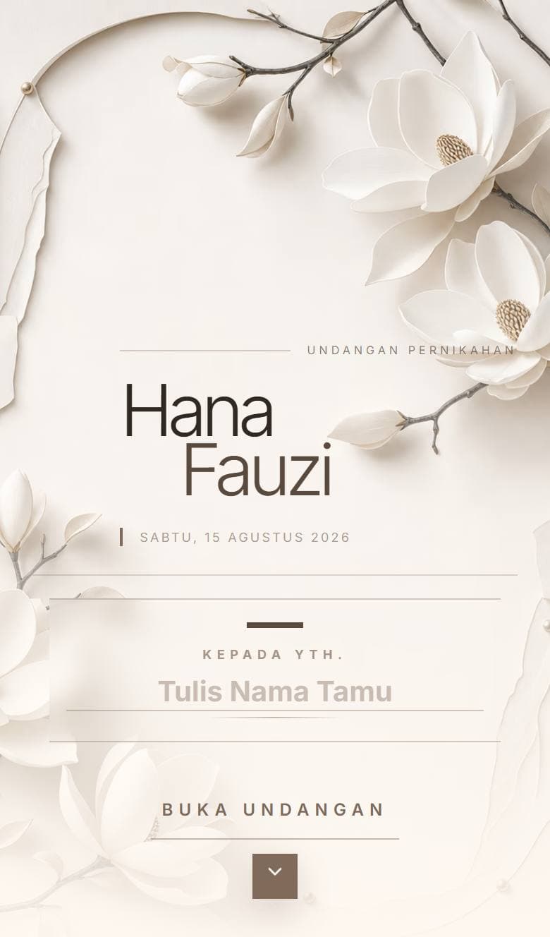 Tampilan template Magnolia White