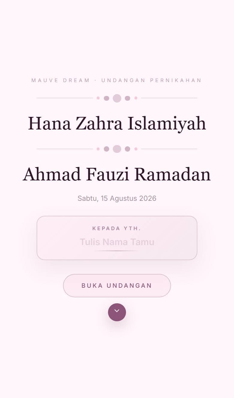 Tampilan template Mauve Dream