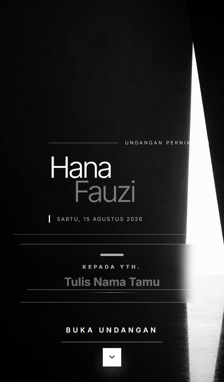 Tampilan template Minimal Onyx