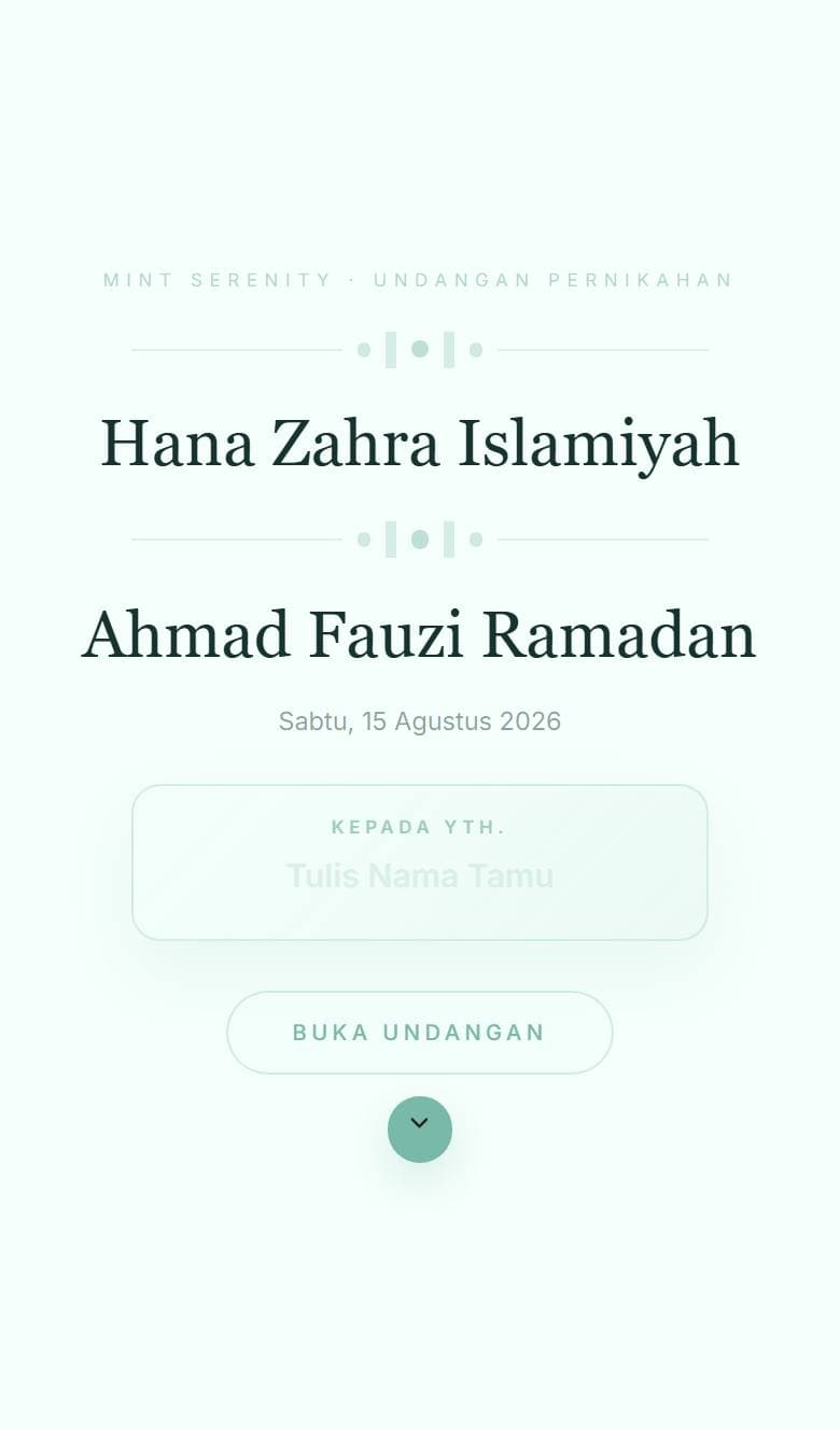 Tampilan template Mint Serenity