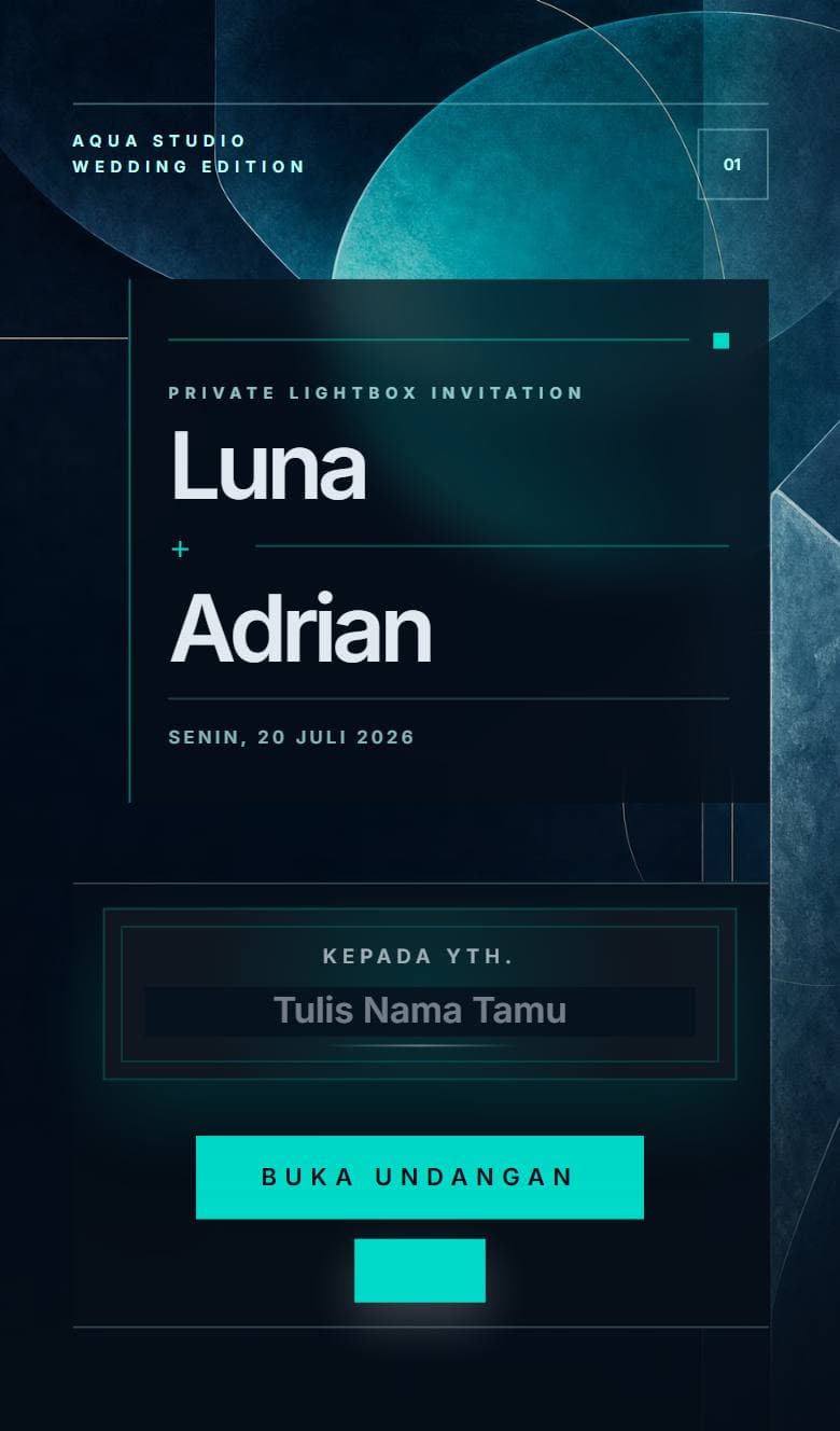 Tampilan template Modern Aqua Studio