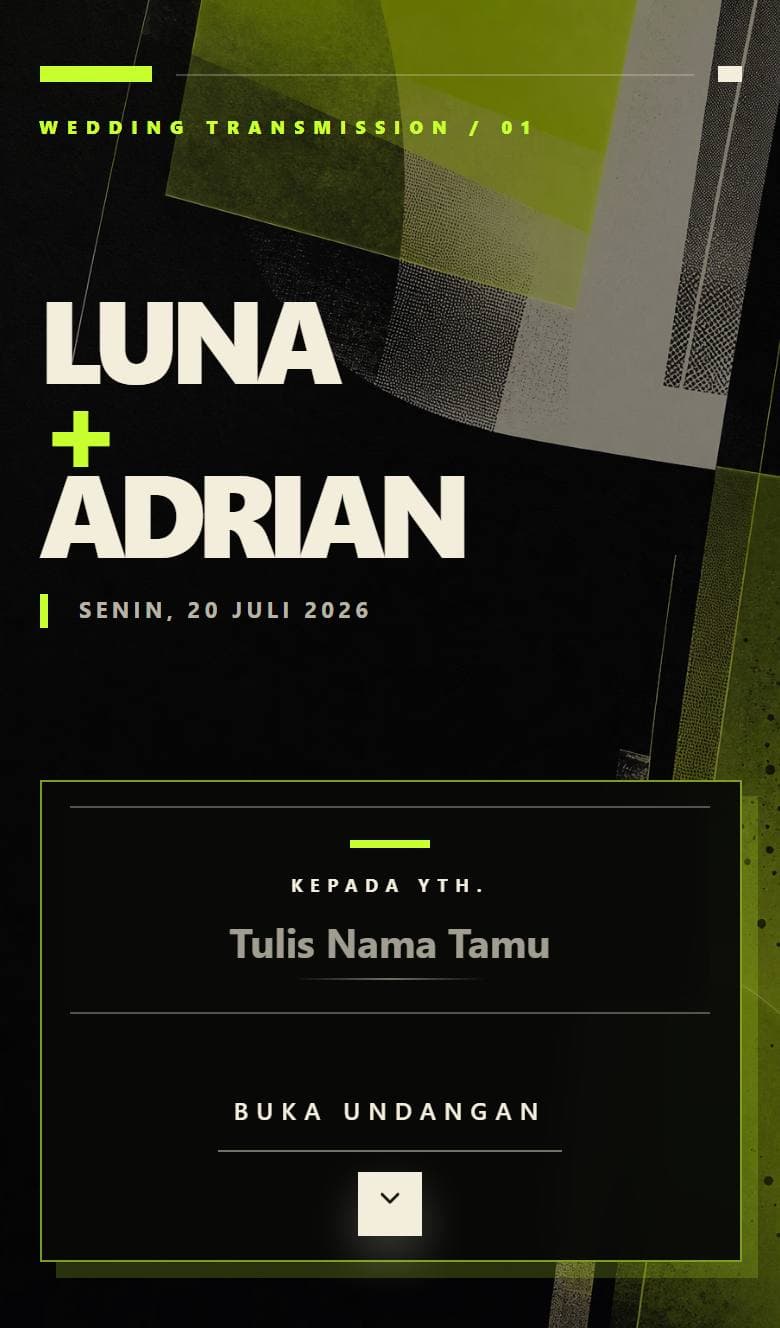 Tampilan template Modern Electric Lime