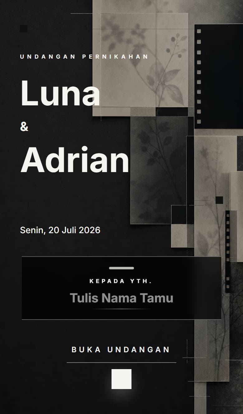 Tampilan template Modern Mono Grid