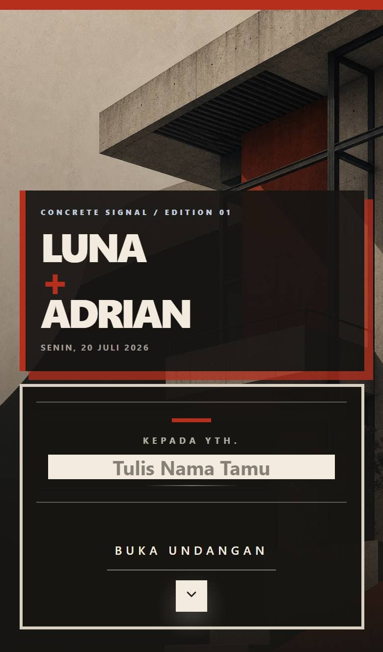 Tampilan template Modern Neo Brutal