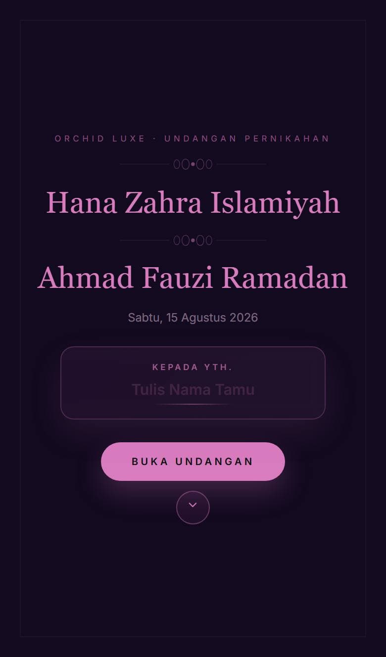 Tampilan template Orchid Luxe