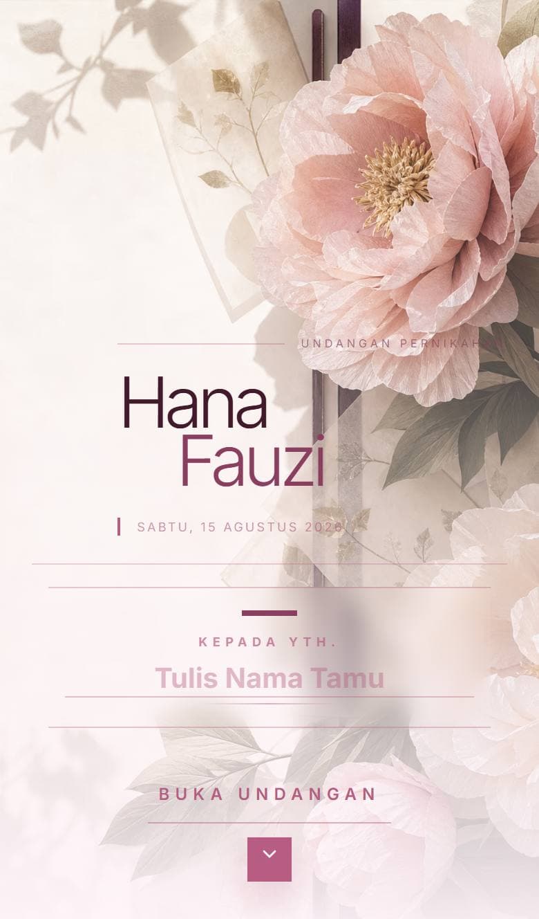 Tampilan template Peony Pink