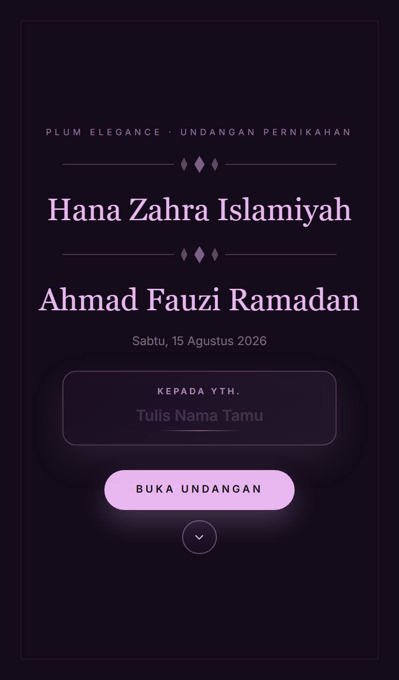 Tampilan template Plum Elegance