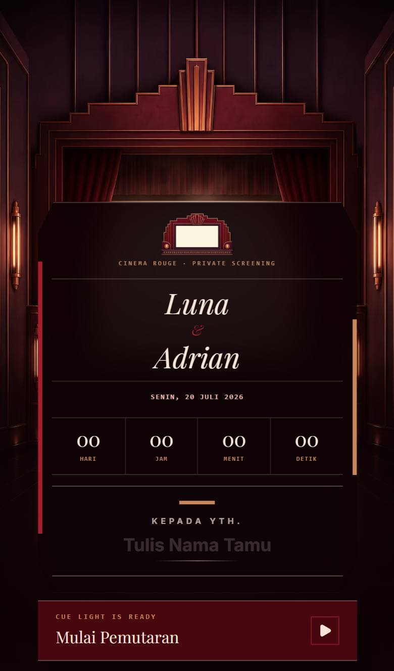 Tampilan template Romantic Cinema
