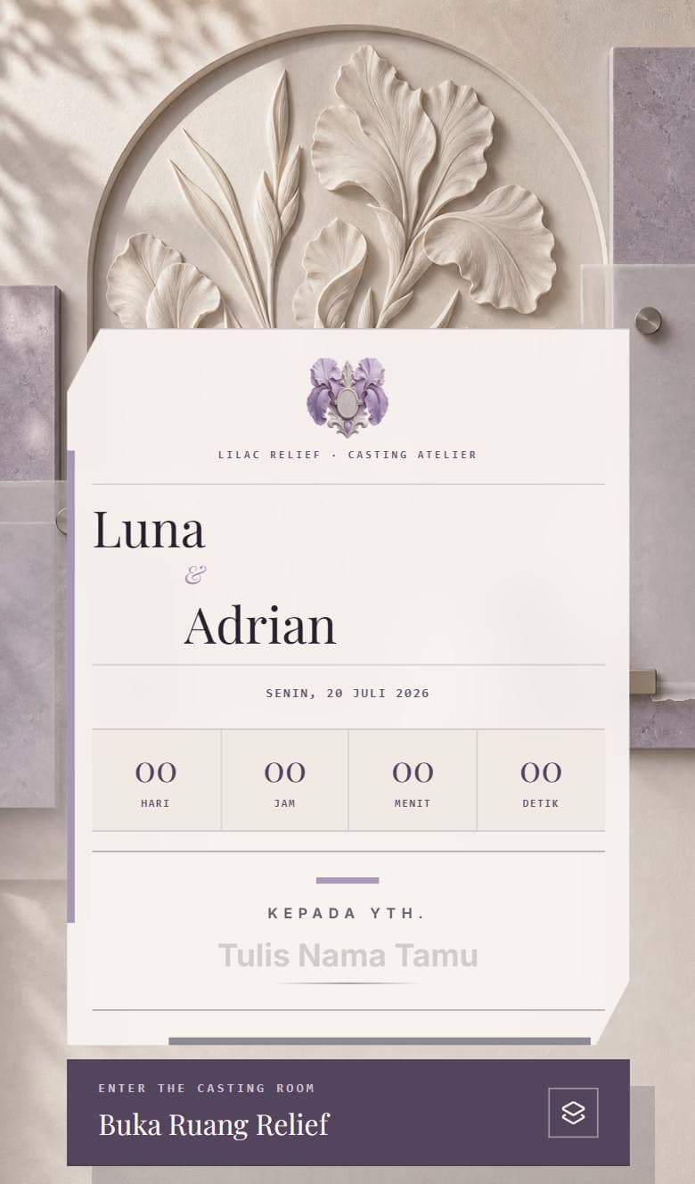 Tampilan template Romantic Dusty Lilac