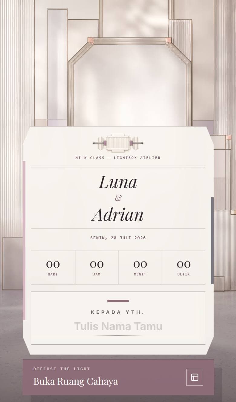 Tampilan template Romantic Milk Glass