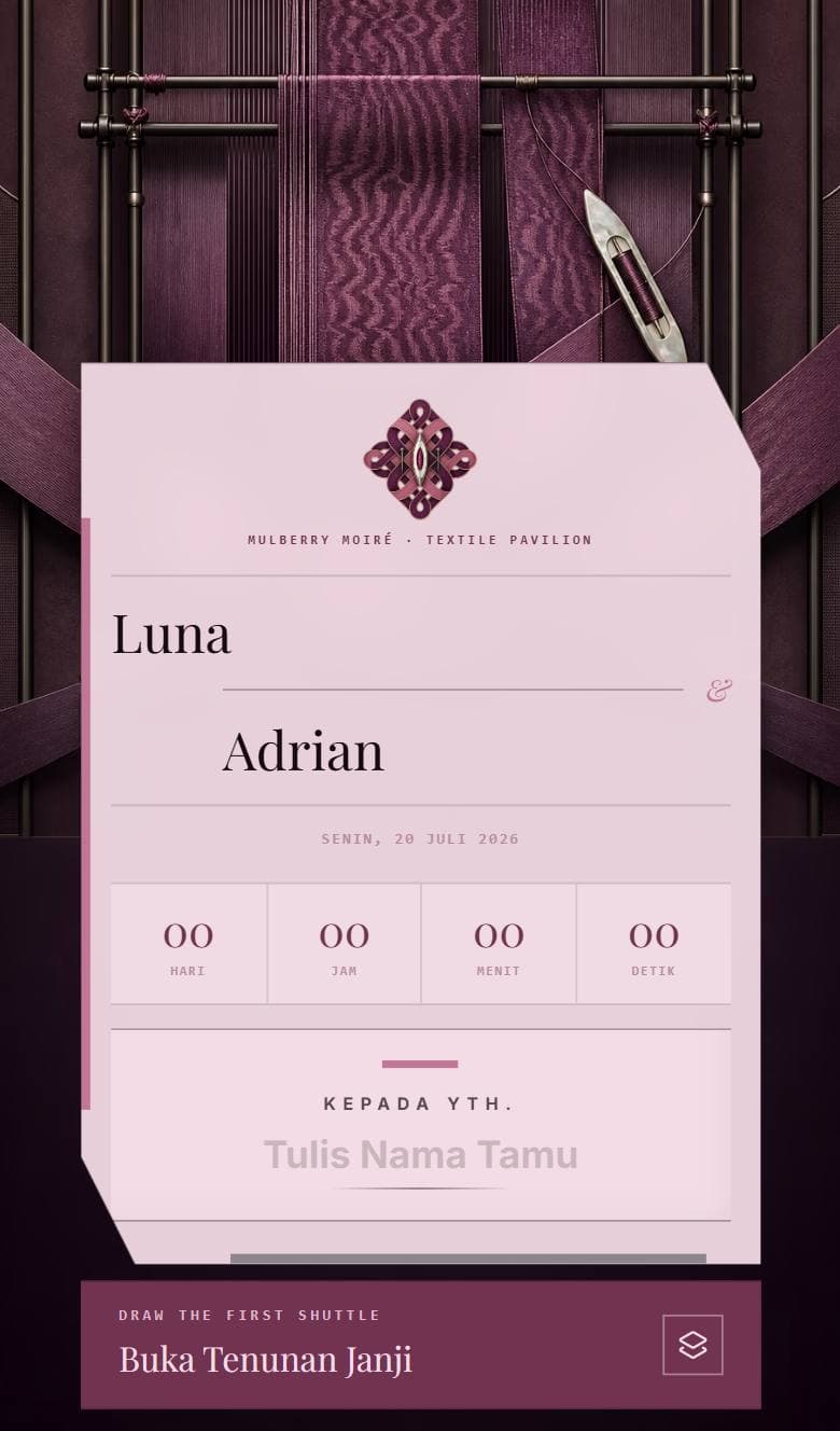 Tampilan template Romantic Mulberry