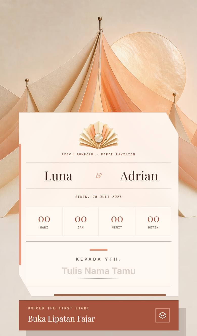 Tampilan template Romantic Peach Mist