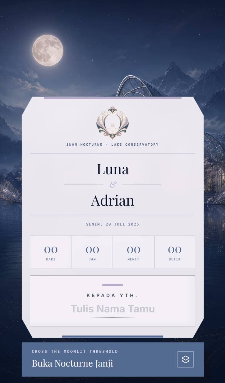 Tampilan template Romantic Swan