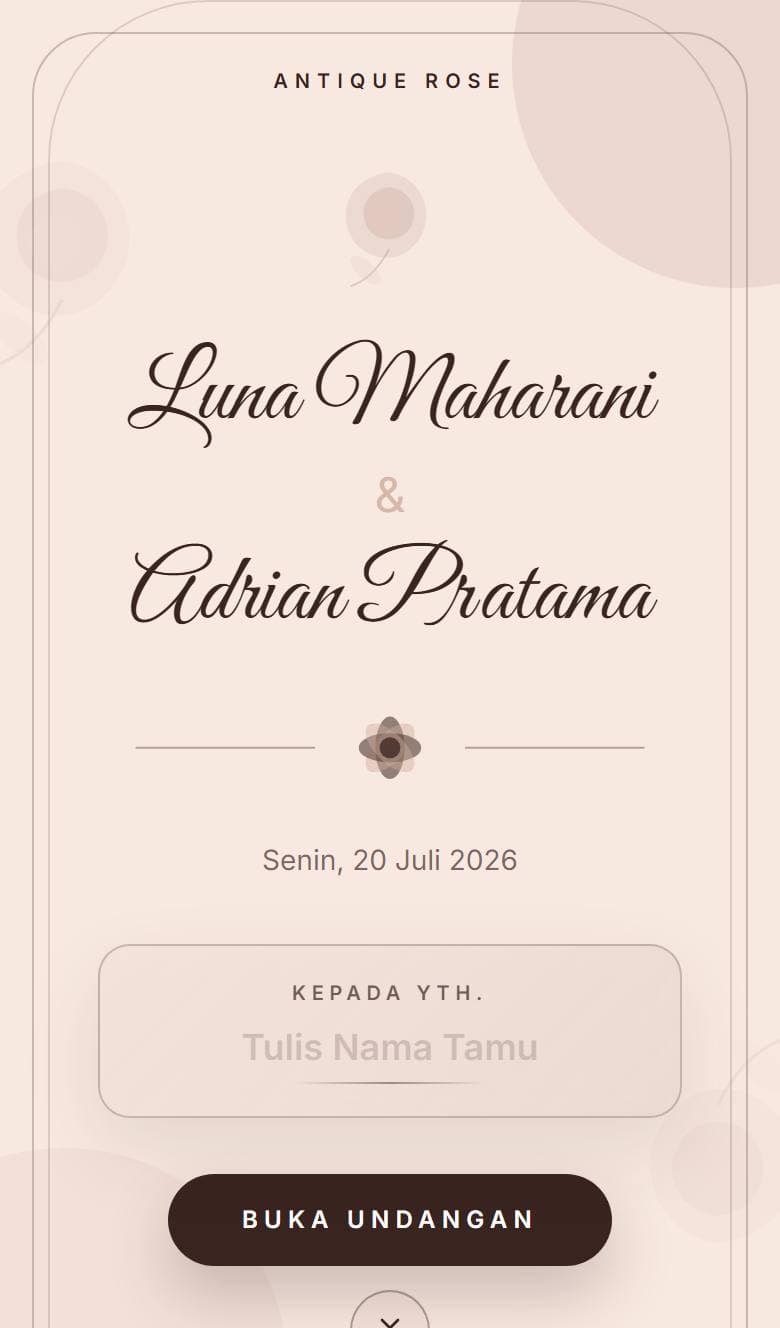 Tampilan template Rose Antique