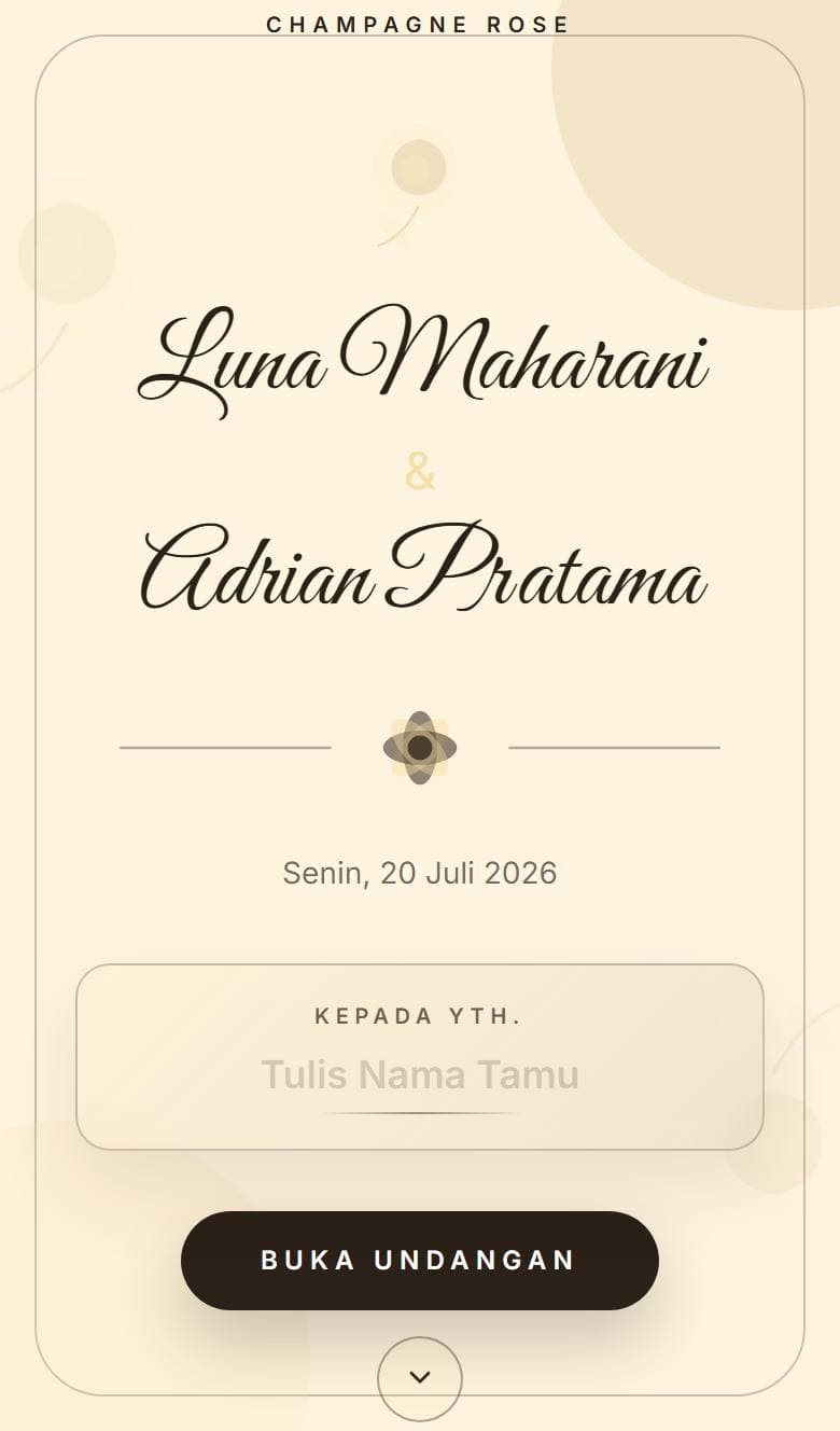 Tampilan template Rose Champagne