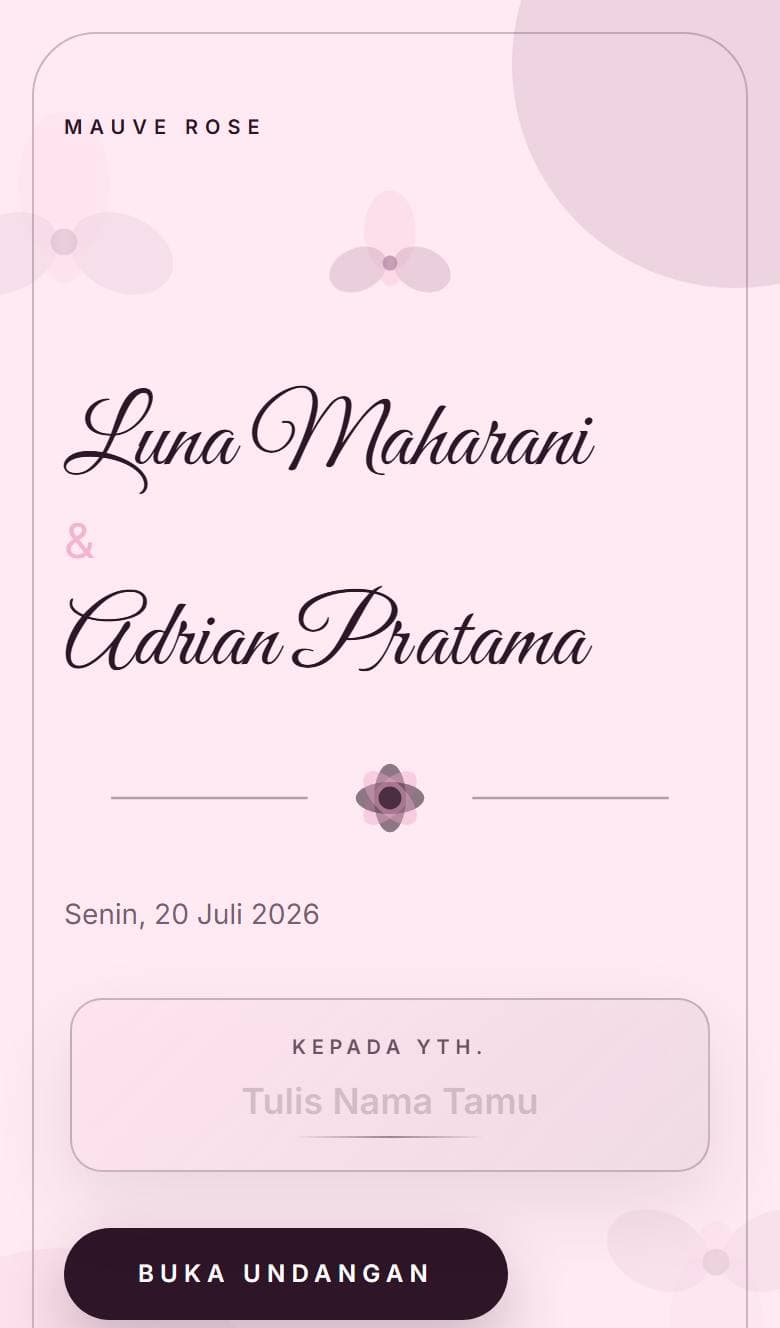 Tampilan template Rose Mauve
