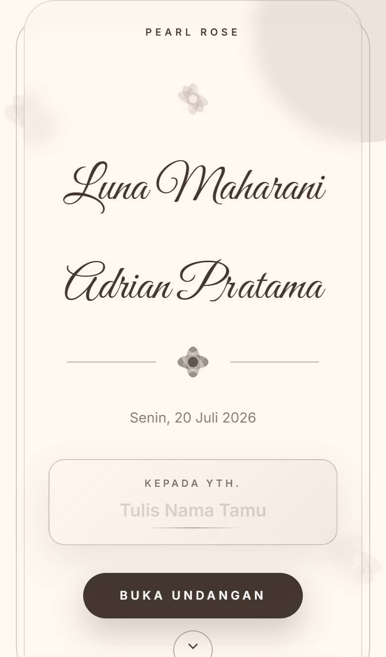 Tampilan template Rose Pearl