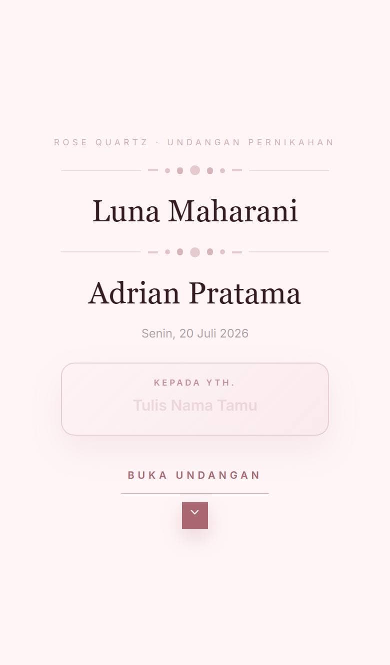 Tampilan template Rose Quartz