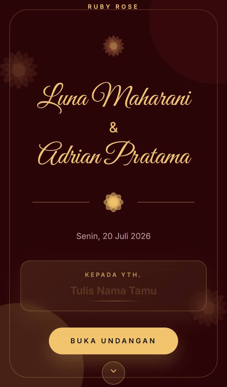 Tampilan template Rose Ruby