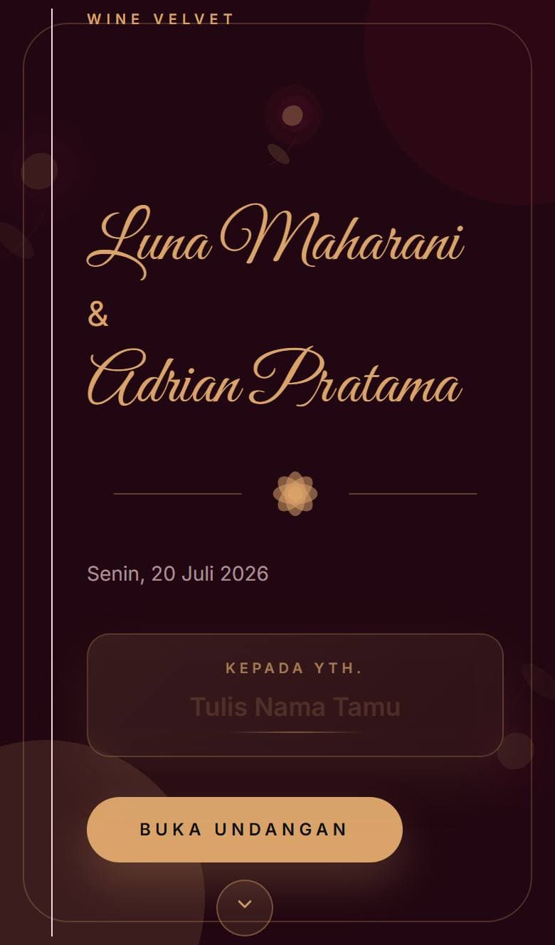 Tampilan template Rose Wine