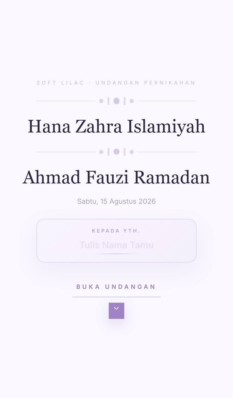 Tampilan template Soft Lilac