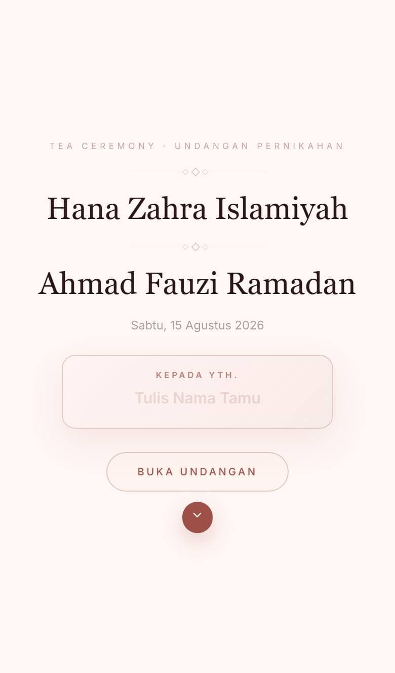 Tampilan template Tea Ceremony