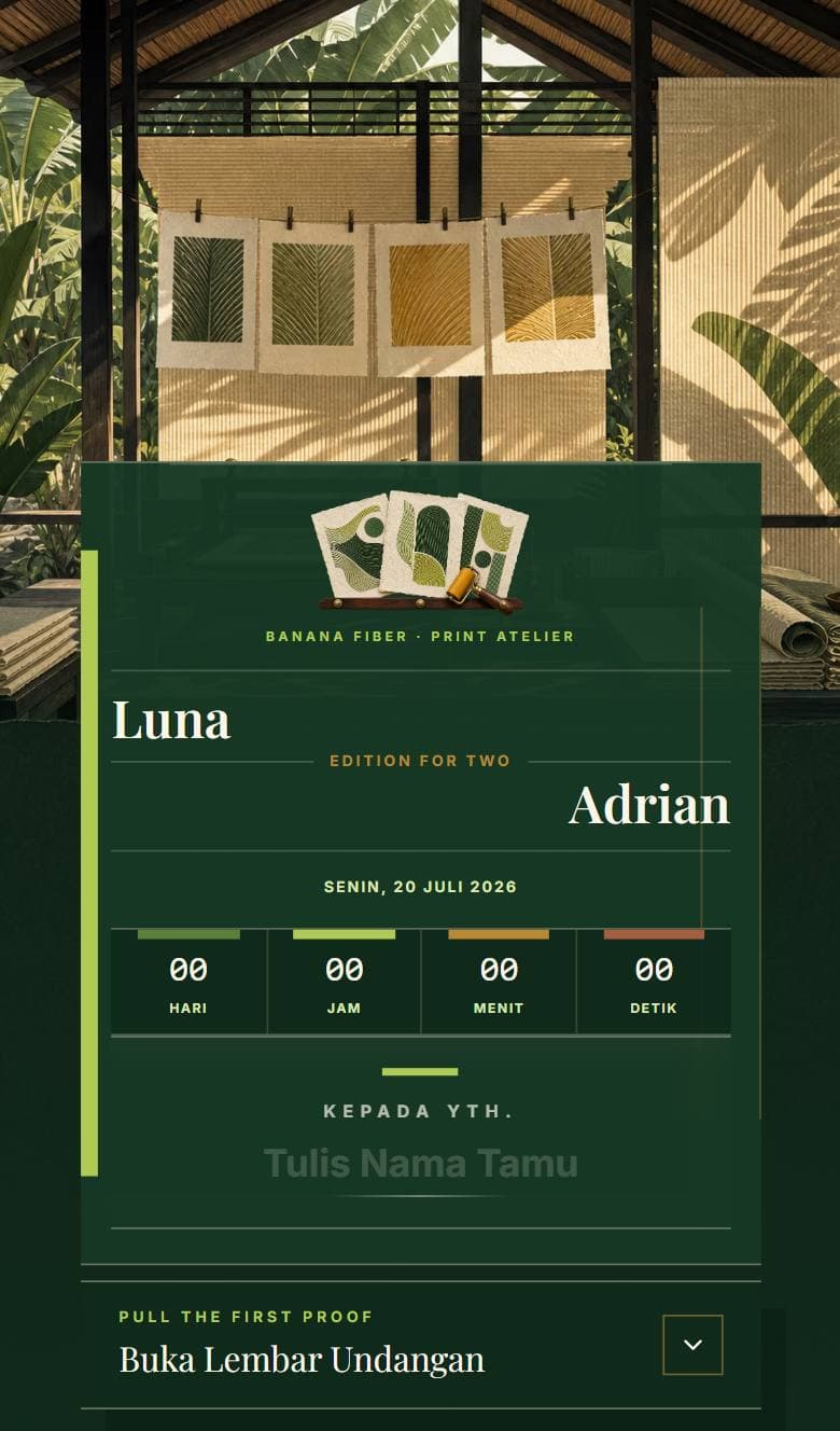 Tampilan template Tropical Banana Leaf