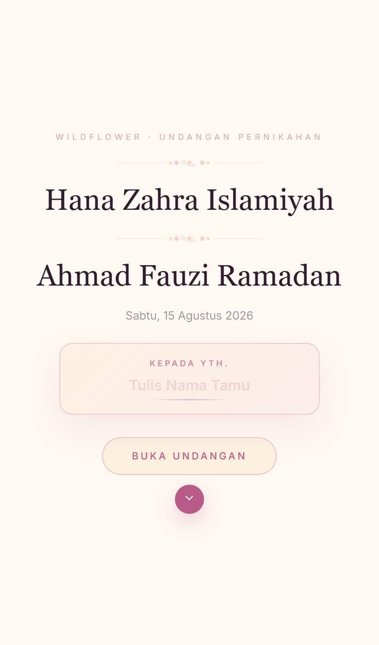 Tampilan template Wildflower